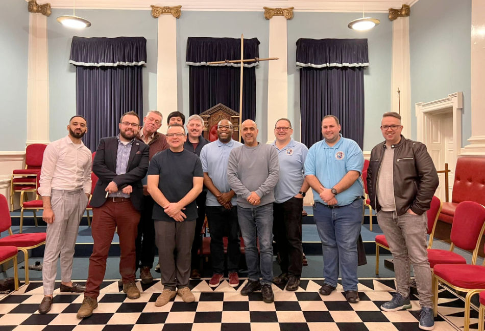 Masonic books, notes and learning materials arranged for a new Surrey Freemason